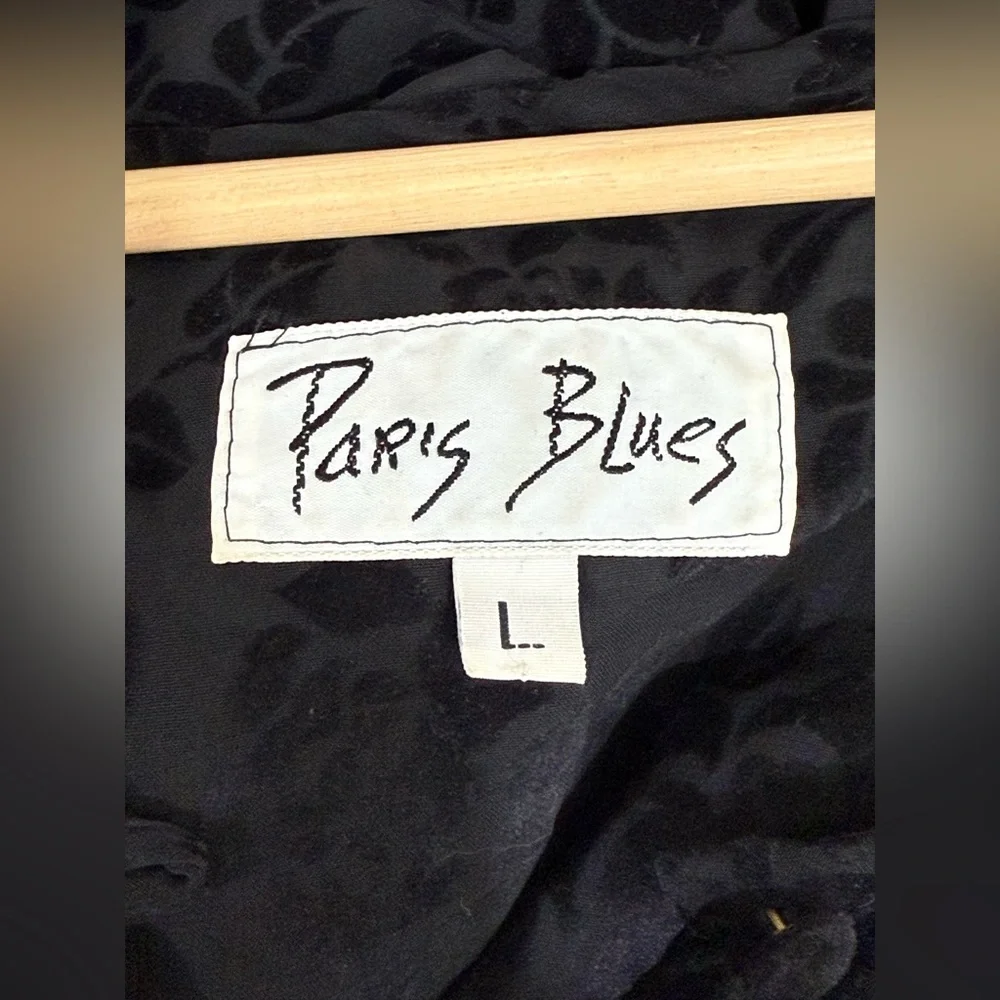 Paris Blues Black Floral Velvet Flocked Maxi Dress - Picture 2 of 4